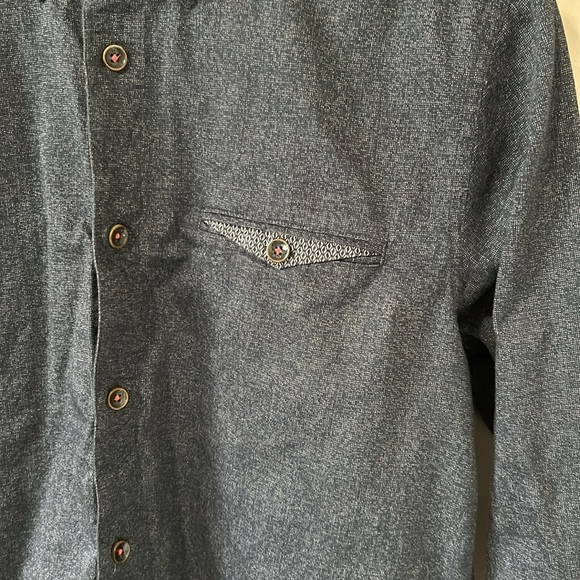 Ted Baker London Mens Long Sleeve Button Down Dress Shirt Denim Blue Sz 3 Medium - Picture 3 of 16